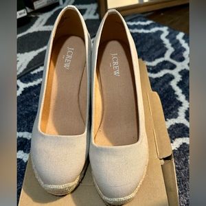 NIB never worn JCREW Canvas Espadrille Wedges size 7.5